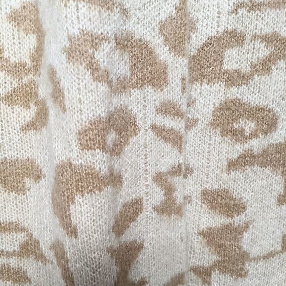 NWT BLACK TAPE Animal Print Neutral Tan Open Long Cardigan L - Picture 3 of 7